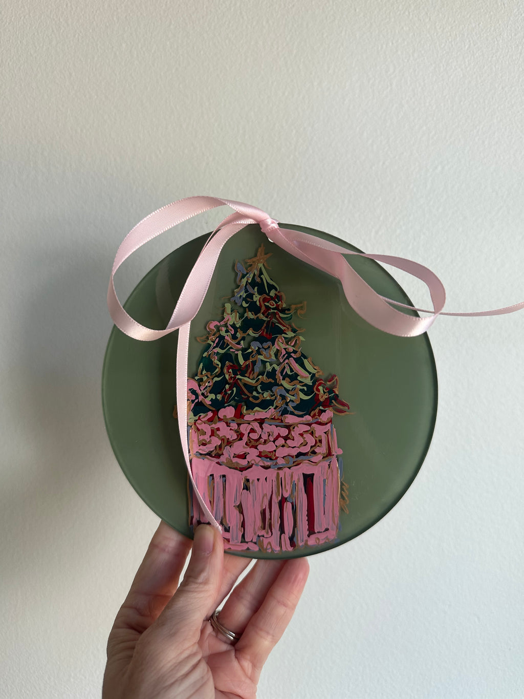 Hand-Painted Christmas Tree Ornament