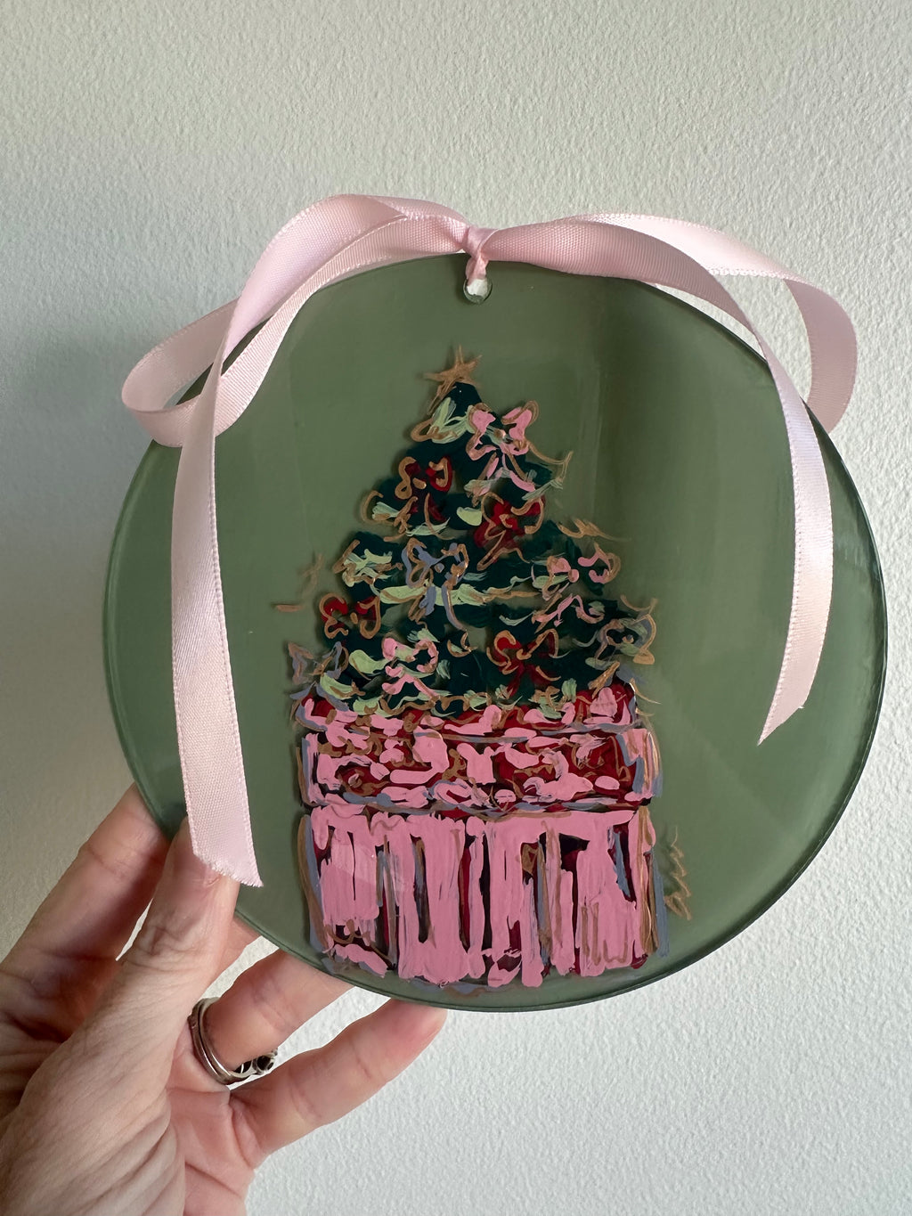 Hand-Painted Christmas Tree Ornament