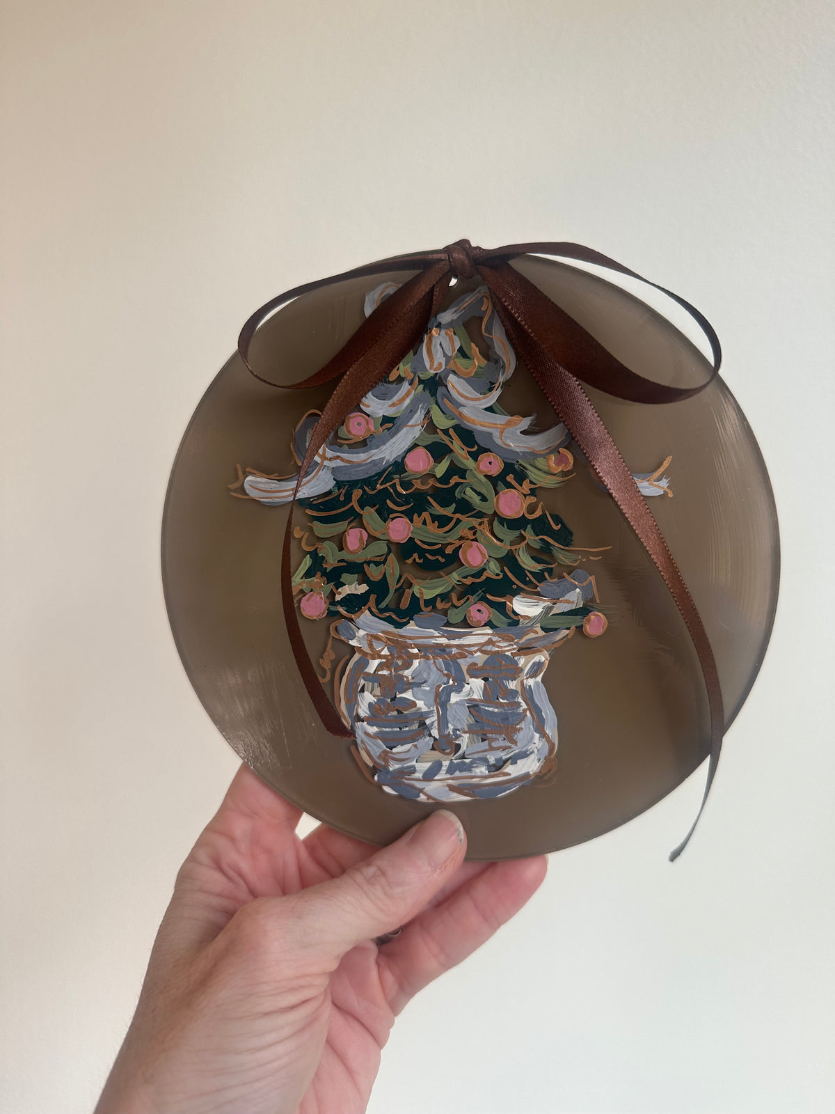 Hand-Painted Chinoiserie Christmas Tree Ornament
