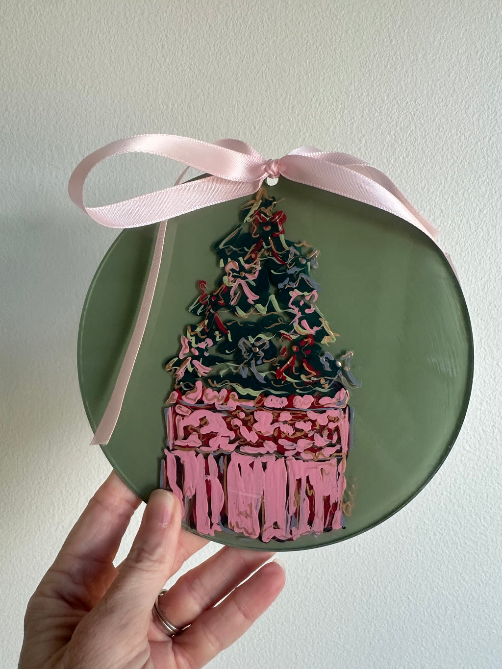 Hand-Painted Christmas Tree Ornament