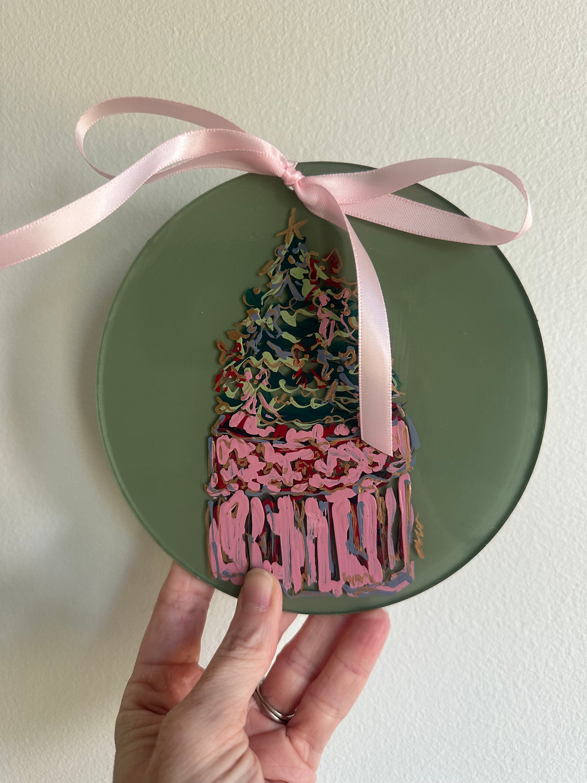 Hand-Painted Christmas Tree Ornament