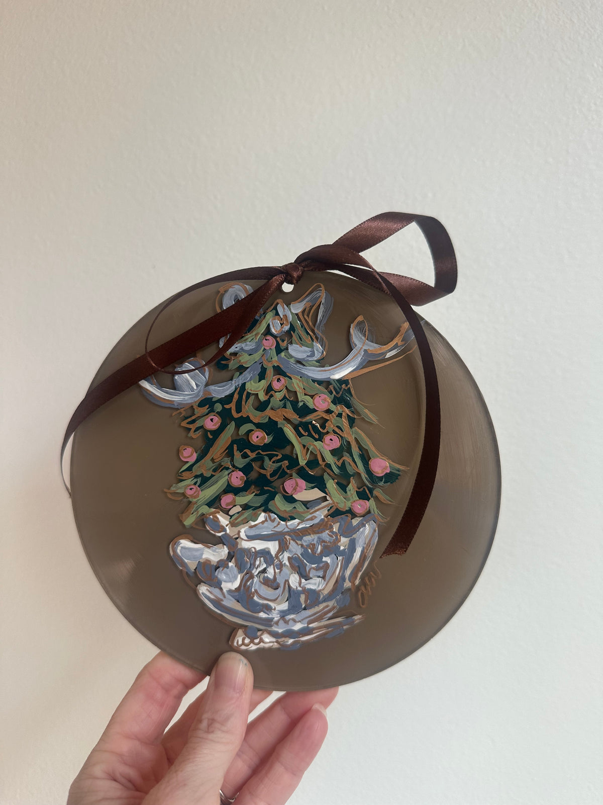 Hand-Painted Chinoiserie Christmas Tree Ornament