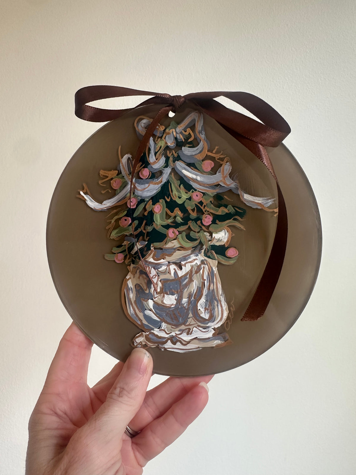 Hand-Painted Chinoiserie Christmas Tree Ornament
