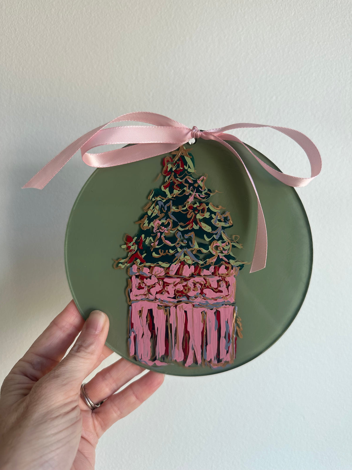 Hand-Painted Christmas Tree Ornament