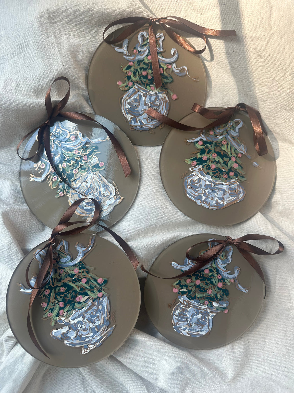 Hand-Painted Chinoiserie Christmas Tree Ornament