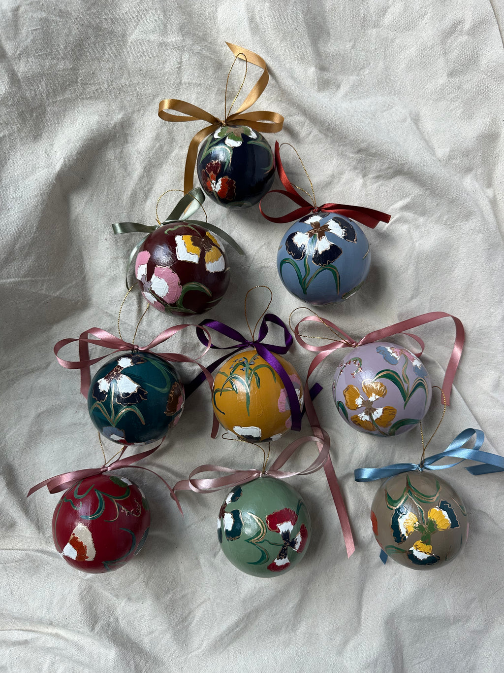 Hand-Painted Classic Floral Ornament