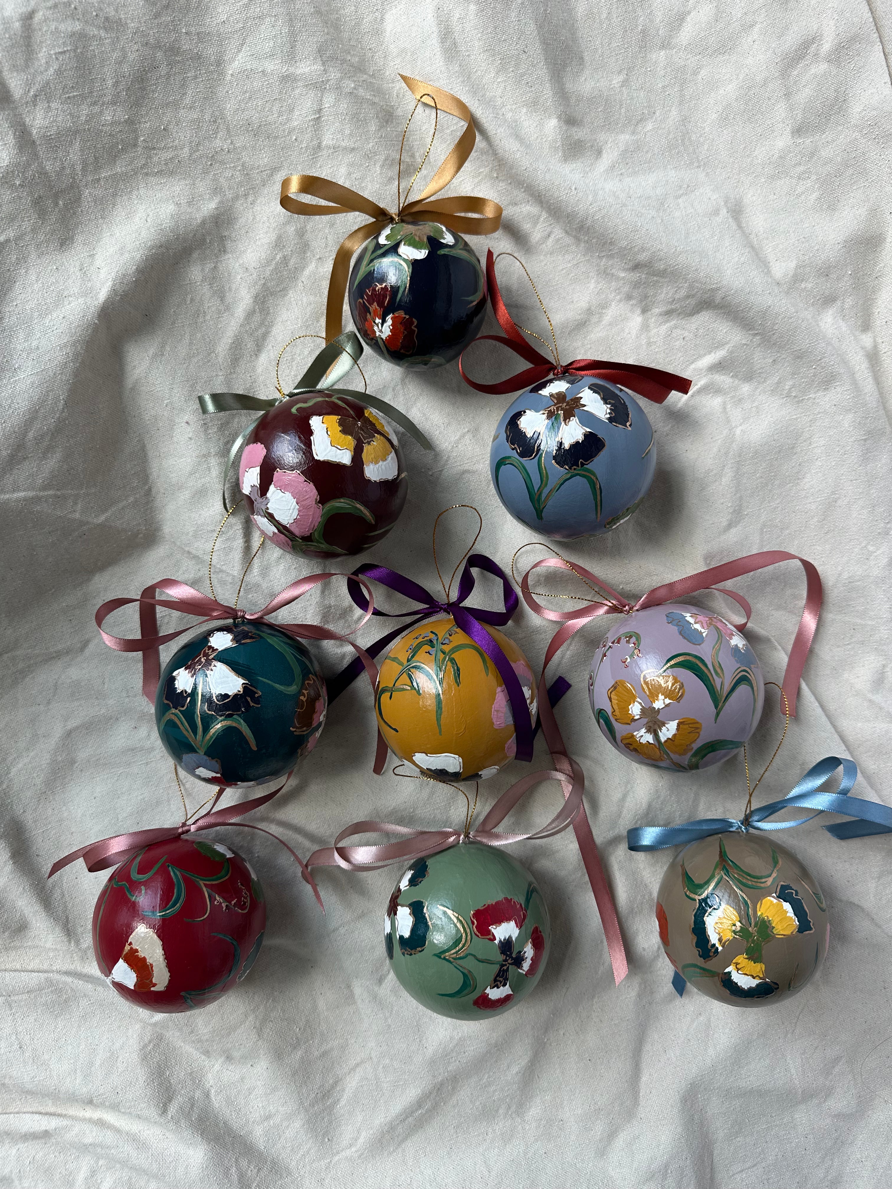 Hand-Painted Classic Floral Ornament