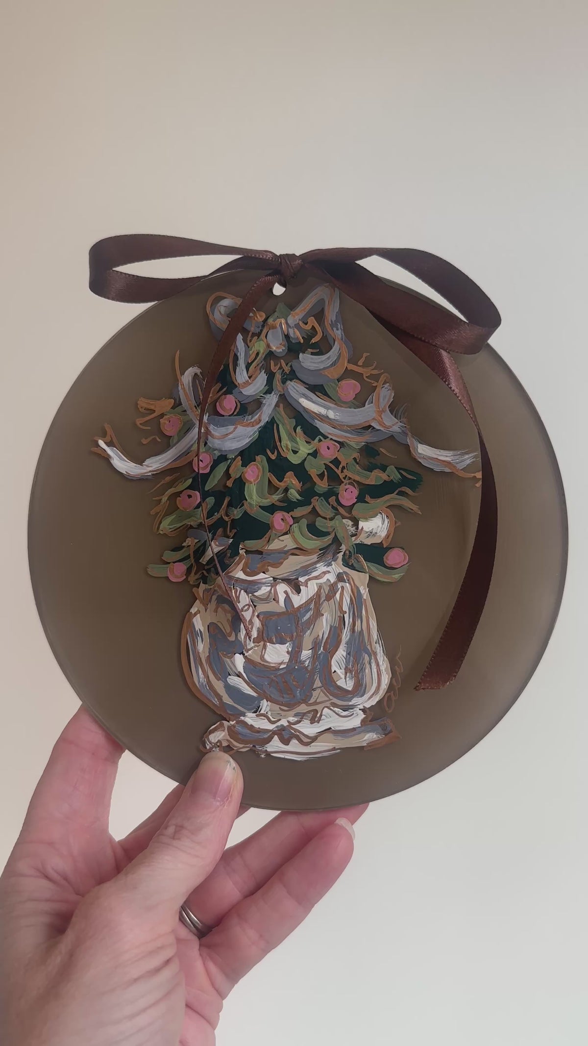 Hand-Painted Chinoiserie Christmas Tree Ornament