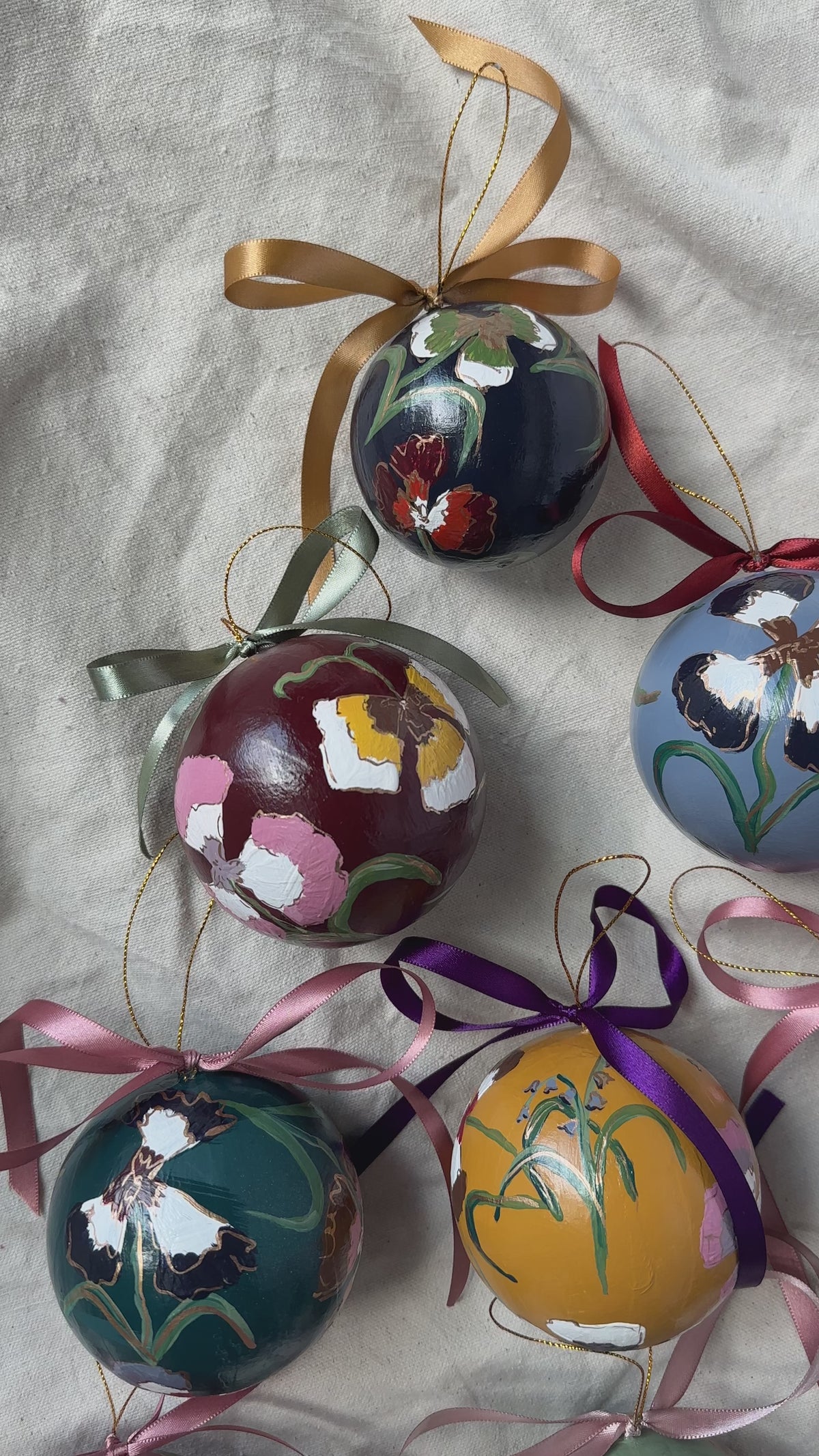 Hand-Painted Classic Floral Ornament