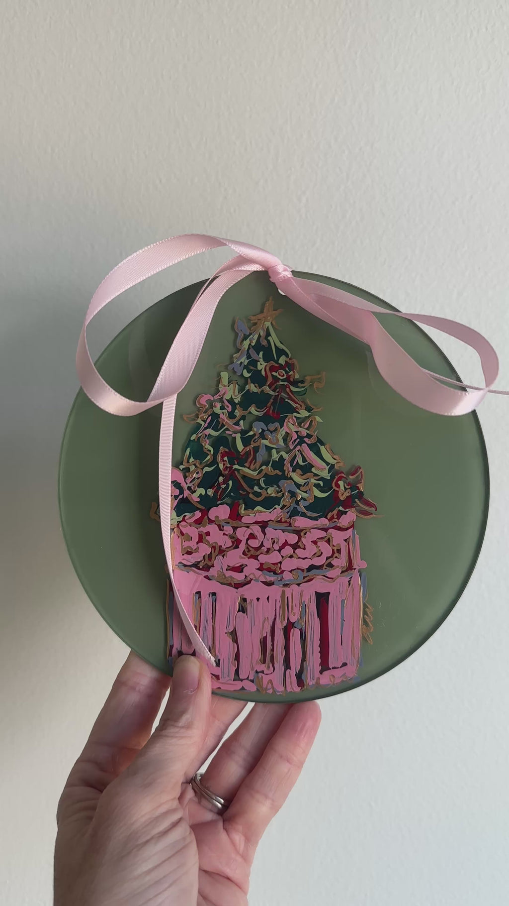 Hand-Painted Christmas Tree Ornament