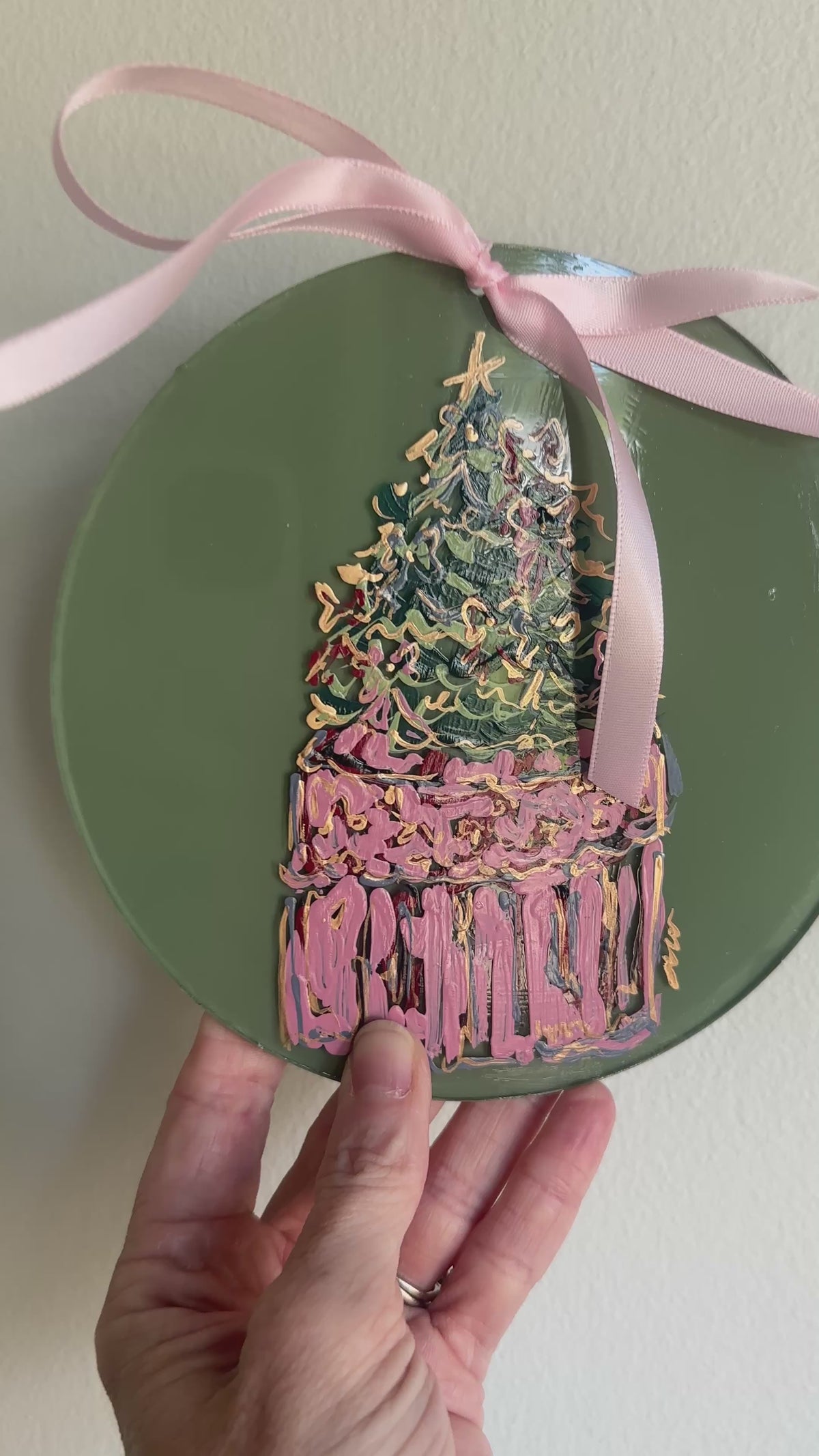 Hand-Painted Christmas Tree Ornament