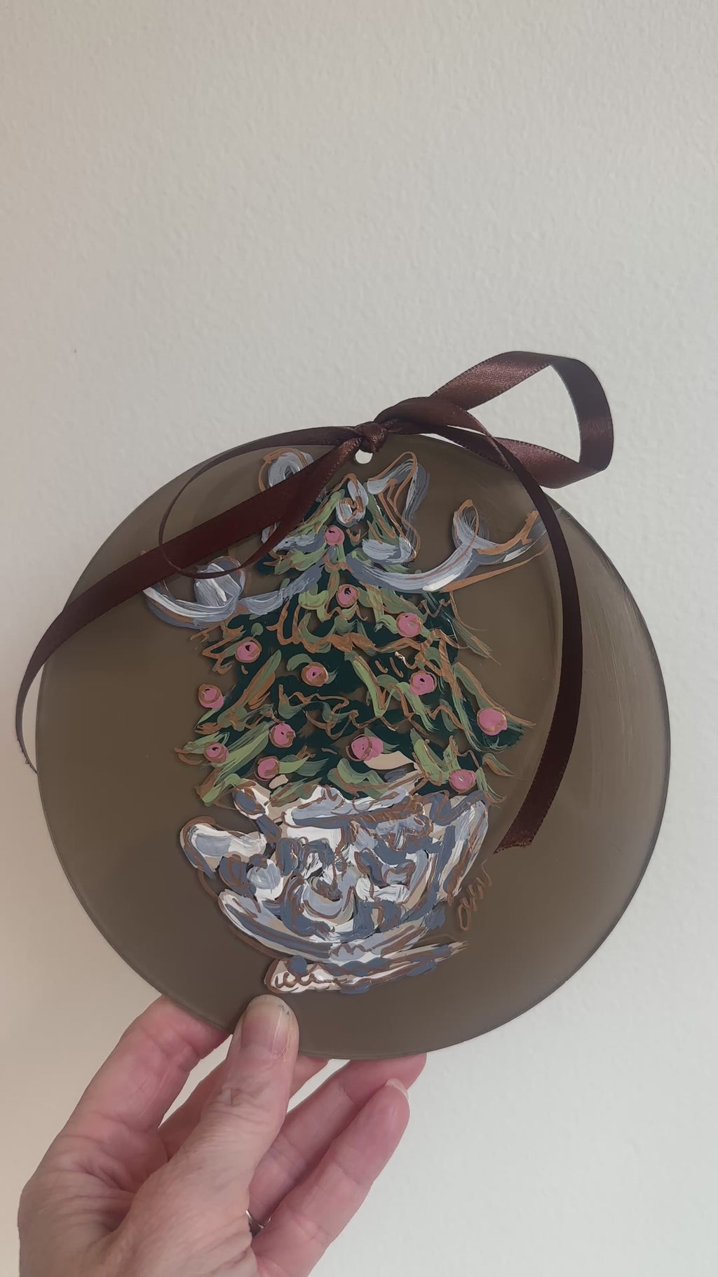 Hand-Painted Chinoiserie Christmas Tree Ornament