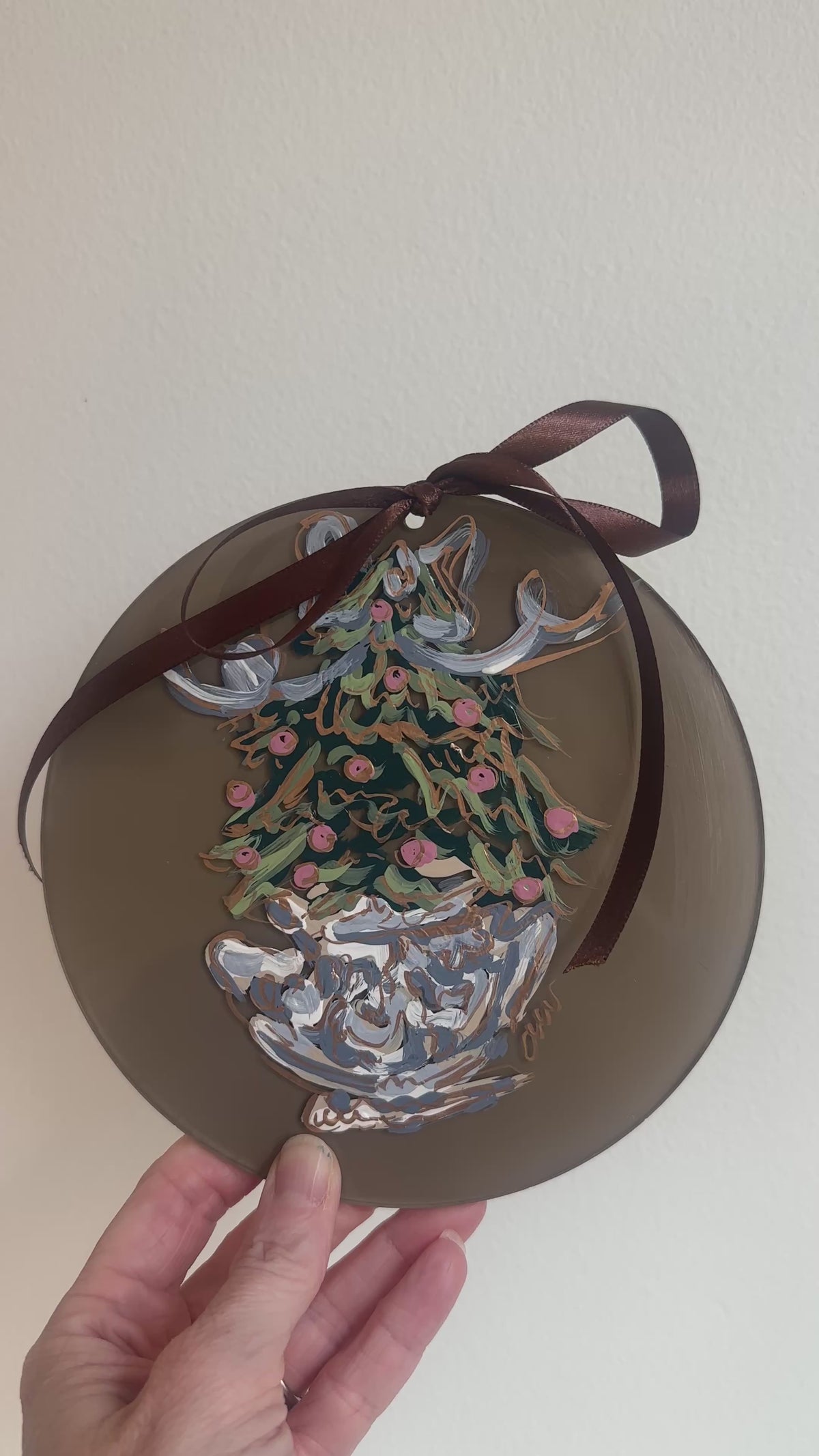 Hand-Painted Chinoiserie Christmas Tree Ornament