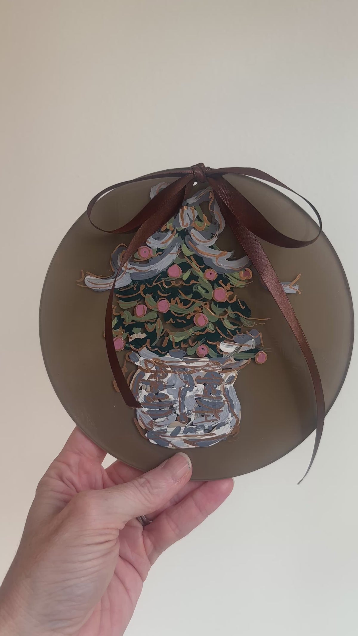 Hand-Painted Chinoiserie Christmas Tree Ornament